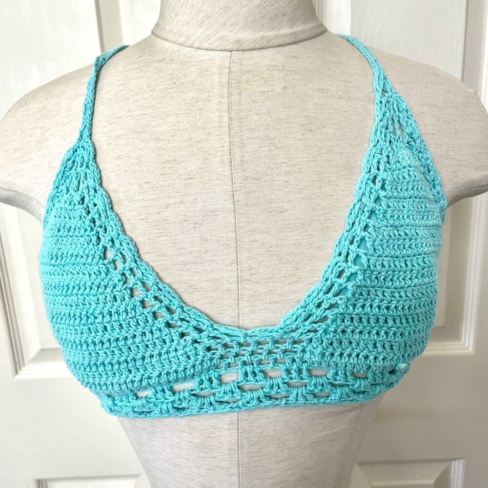 Bali Chic Blue crocheted bikini top